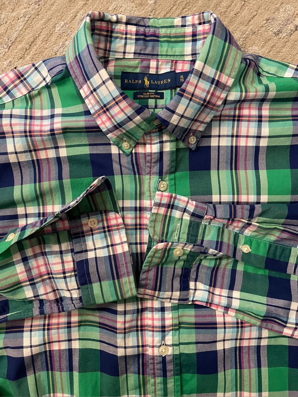 Ralph Lauren - cotton blend plaid shirt Size XL